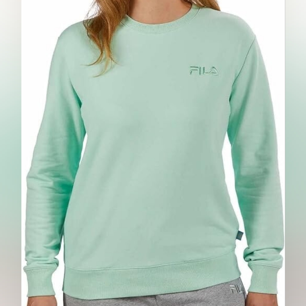 FILA light green crew neck pullover sweater, size L